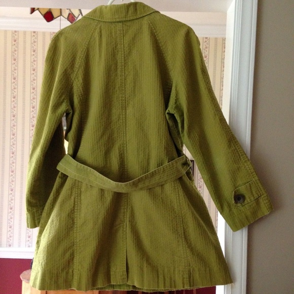 J Jill Jacket Coat Green Corduroy Belt *Read - Picture 4 of 8